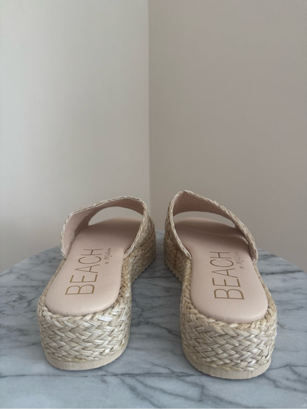 BEACH by Matisse Layback Raffia Platform Slide Sandals Women’s Size 7 Natural - Picture 4 of 8